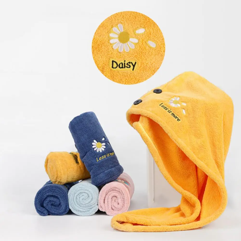 

Dry Hair Hat Anti-fade Highly Absorbent Soft Comfortable Quick-drying Coral Fleece Washable Summer Women Hair Drying Cap