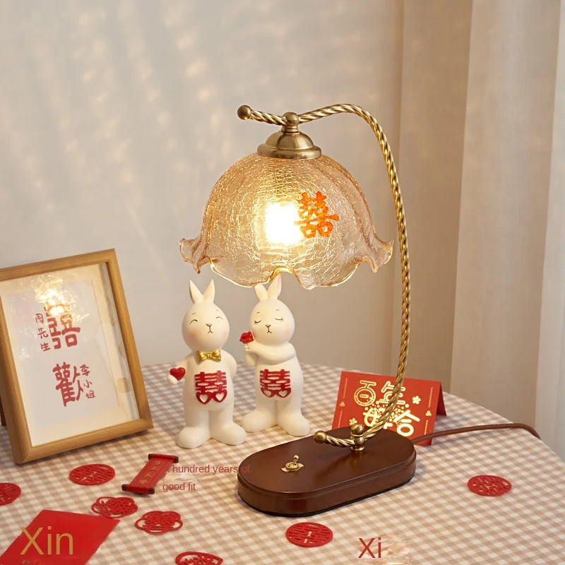 Newlyweds Table Lamp Bedroom Bedside Lamp Gift Festive Dowry and Other Gifts Wedding Lantern