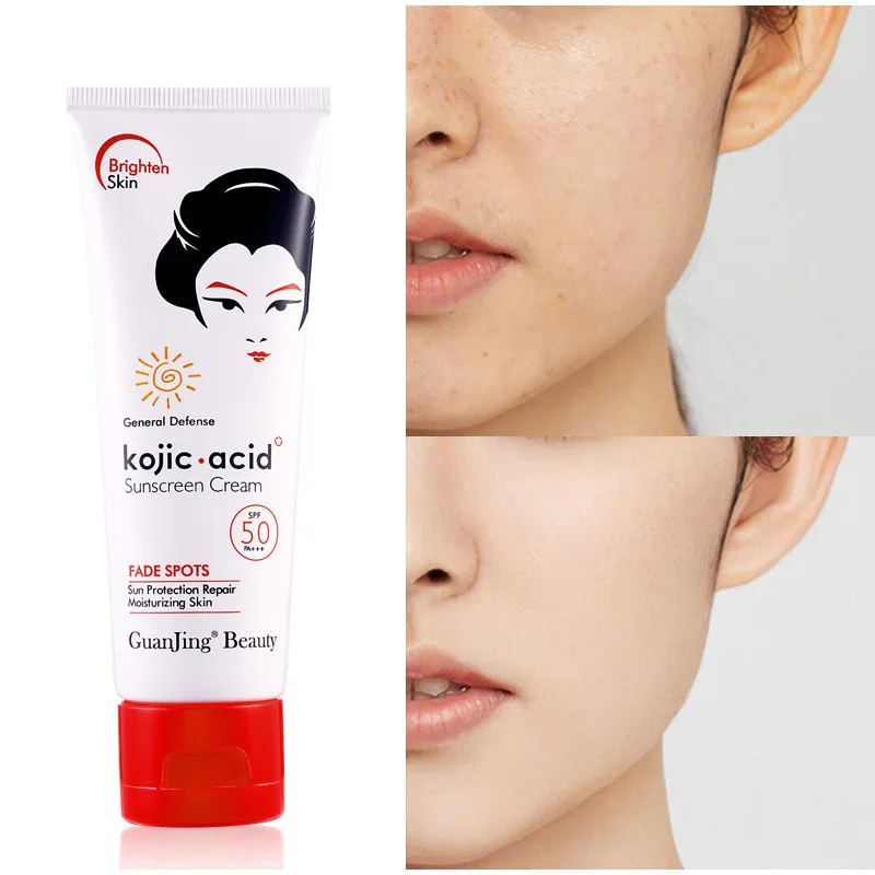 

1pc GUANJING Sunscreen Cream SPF50 Acid Facial Essence Nourishes Brightens Skin Tone Shrinks Pores Hydration Body Products 80ml