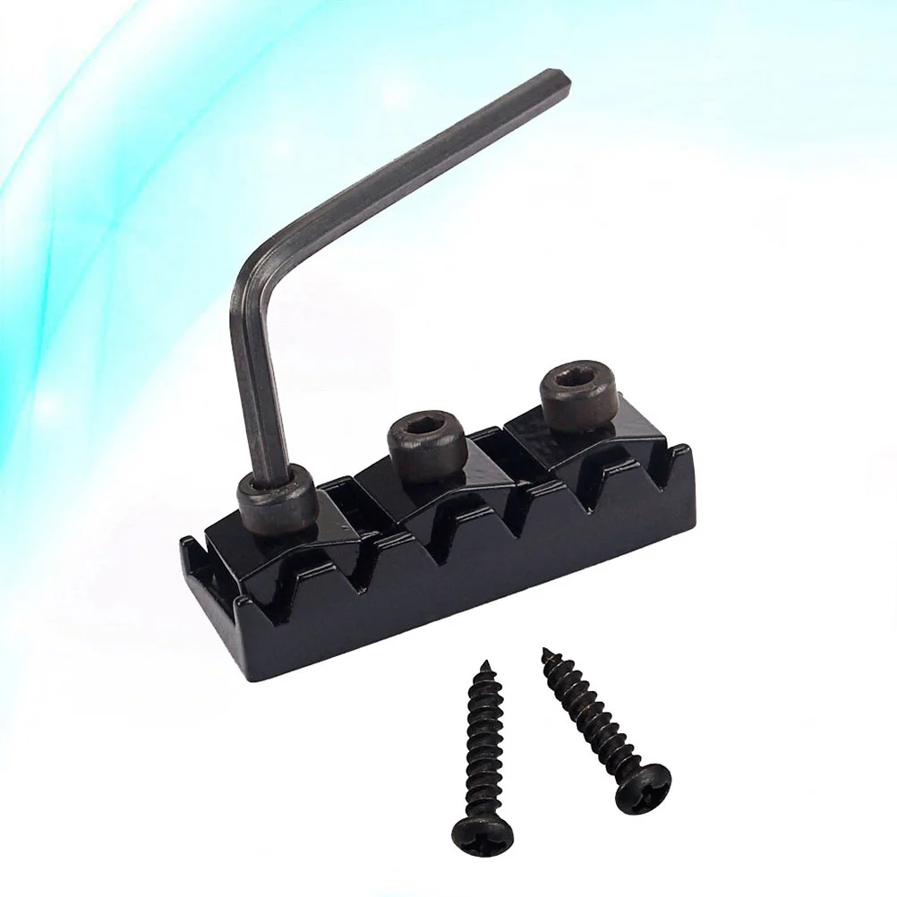 

42mm Zinc Alloy Electric Guitar Locking Nut String Lock with Allen Wrench Guitar Parts Accessories GAA02 (Black)