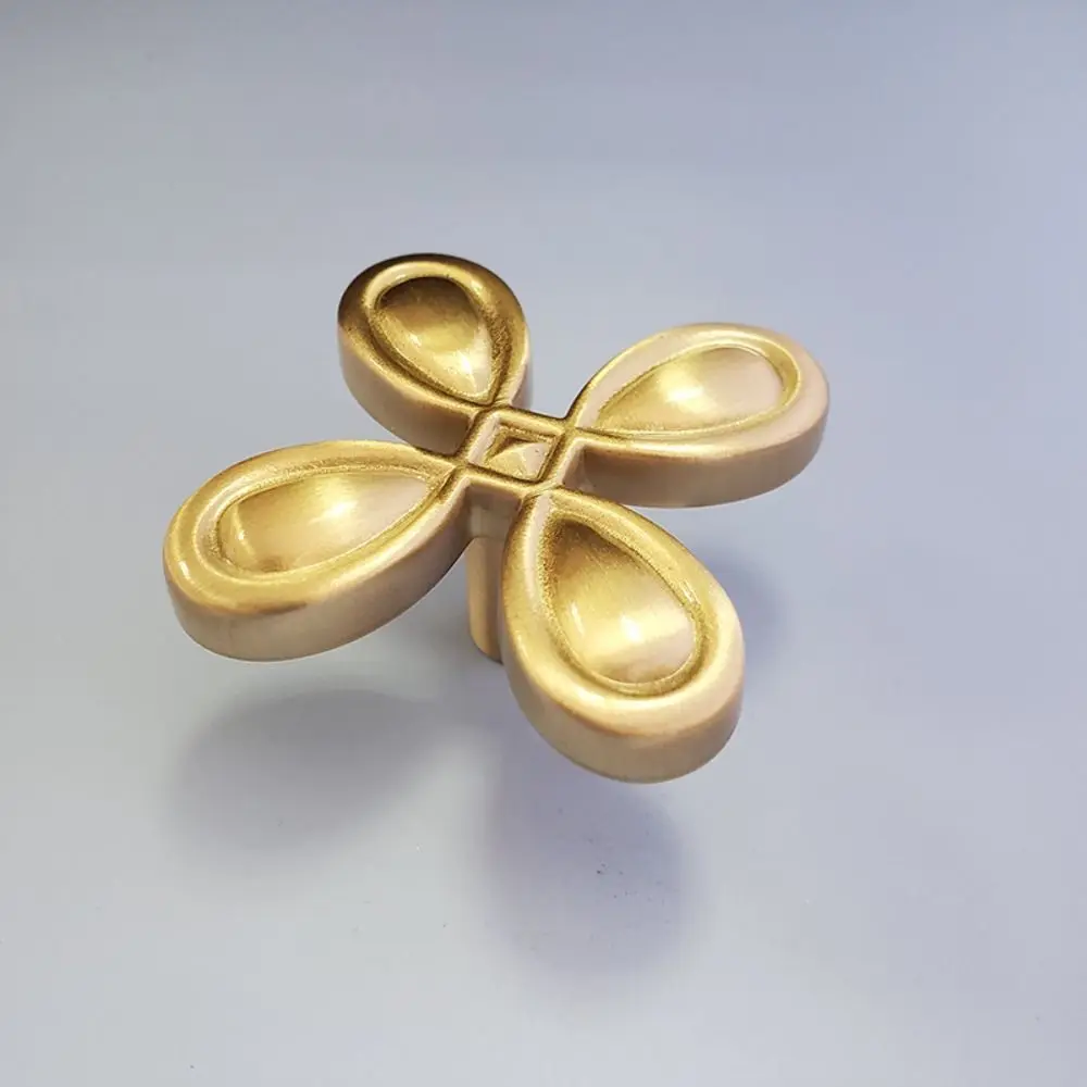 Латунные дверные ручки медное уплотнение глазурь в форме цветка выдвижной ящик