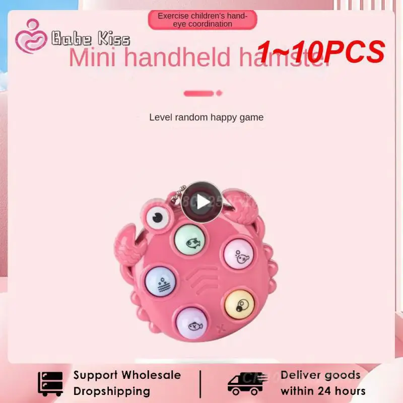 

1~10PCS Kawaii Fidget Toys Whack A Mole Keychain Simple Dimple Fidget Board Portable Antistress Decompression Toys for Children