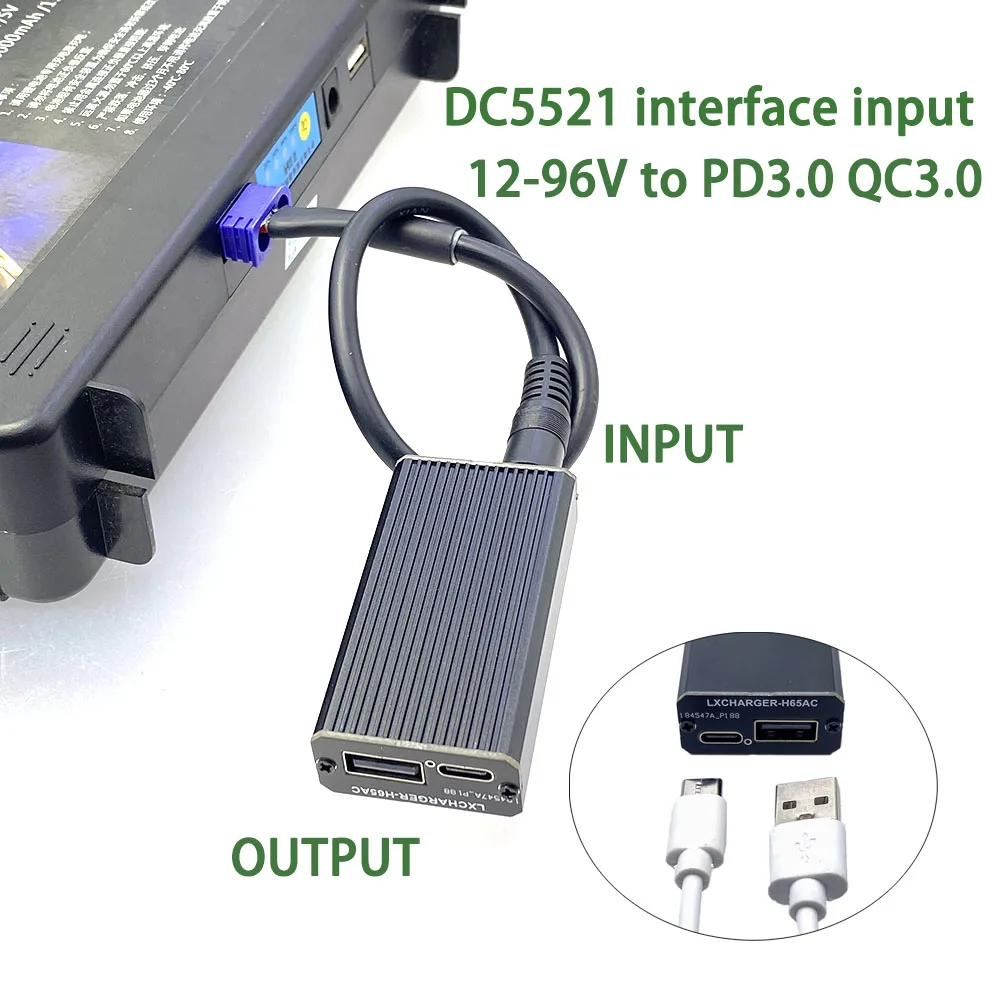 XT60 XT90 Разъем EC5–5 В DC12-96 Понижающий модуль PD65W PD/QC3.0 QC2.0 Двойной адаптер USB Type-C для