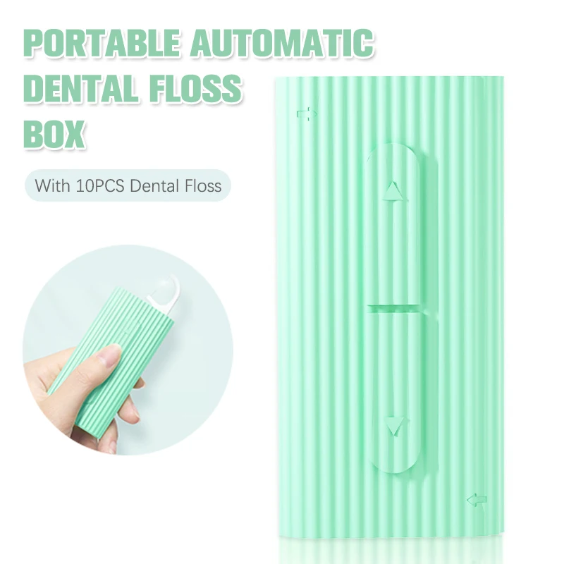 

10Pcs Portable Automatic Dental Floss Storage Box Flosser Picks Toothpick Tooth Cleaning Oral Hygiene Care Floss Color Random