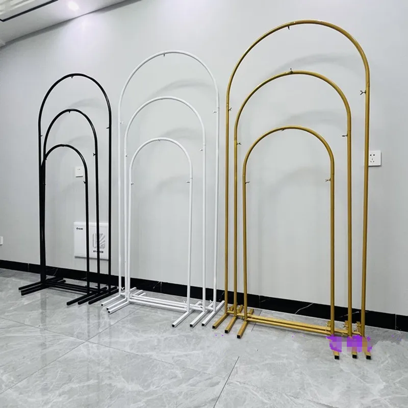 

3 Pieces/1 Set Wedding Arch Wedding Party Event Props Arch Iron Stand Stage Backdrop Frame Decorative Artificial Flowers Stand