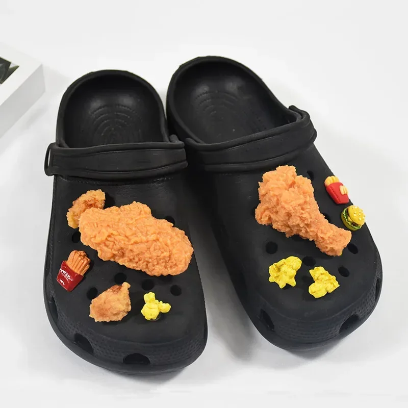 

Food Chicken Wing Coke Croc Charms Designer DIY Simulation Fries Popcorn Shoes Decaration Jibb for Croc Clogs Kids Women Gifts