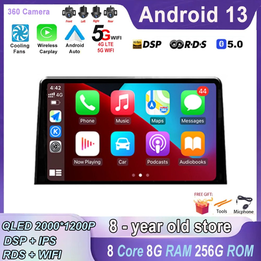 

Автомобильный мультимедийный плеер, Android 13, для Citroen Berlingo, для Peugeot Partner требоter 2019, для Opel