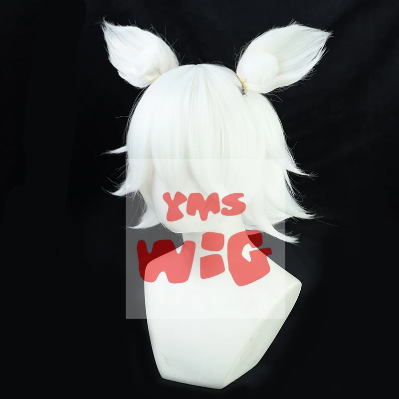 Игра Genshin Impact Kitsune Saiguu парик для косплея с ушками 45 см белый вечеринка на Хэллоуин