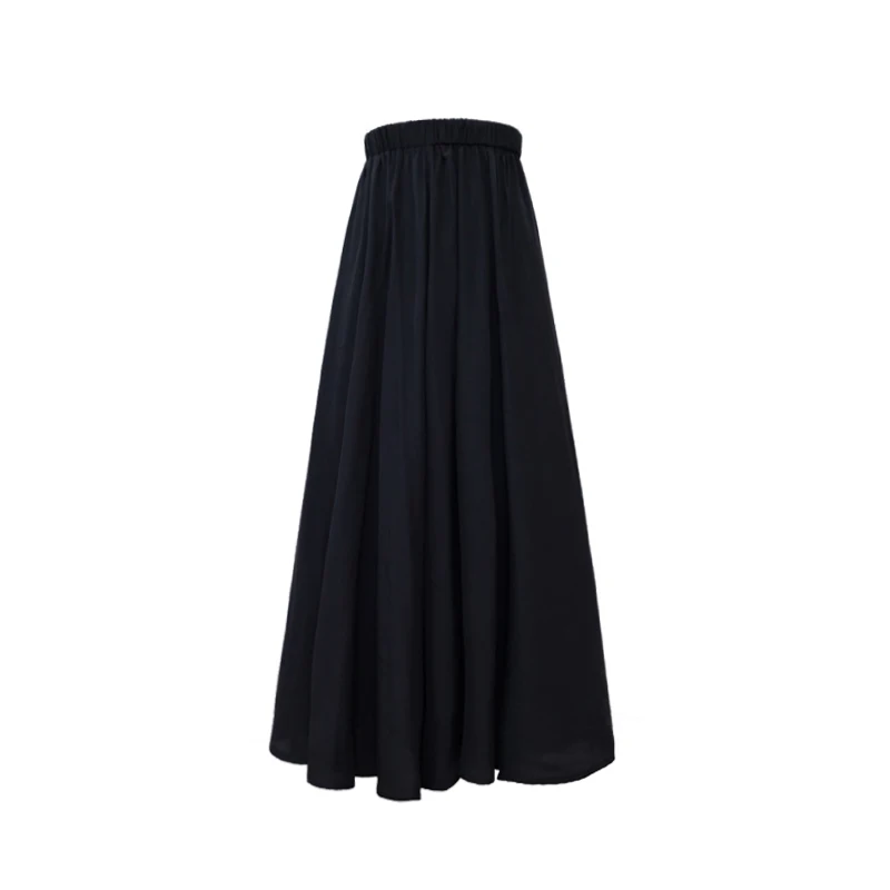 

Horse Skirt with Petticoat Daily Wear with Solid Color Medium Length Elastic Waist White Black Female Summer Thin