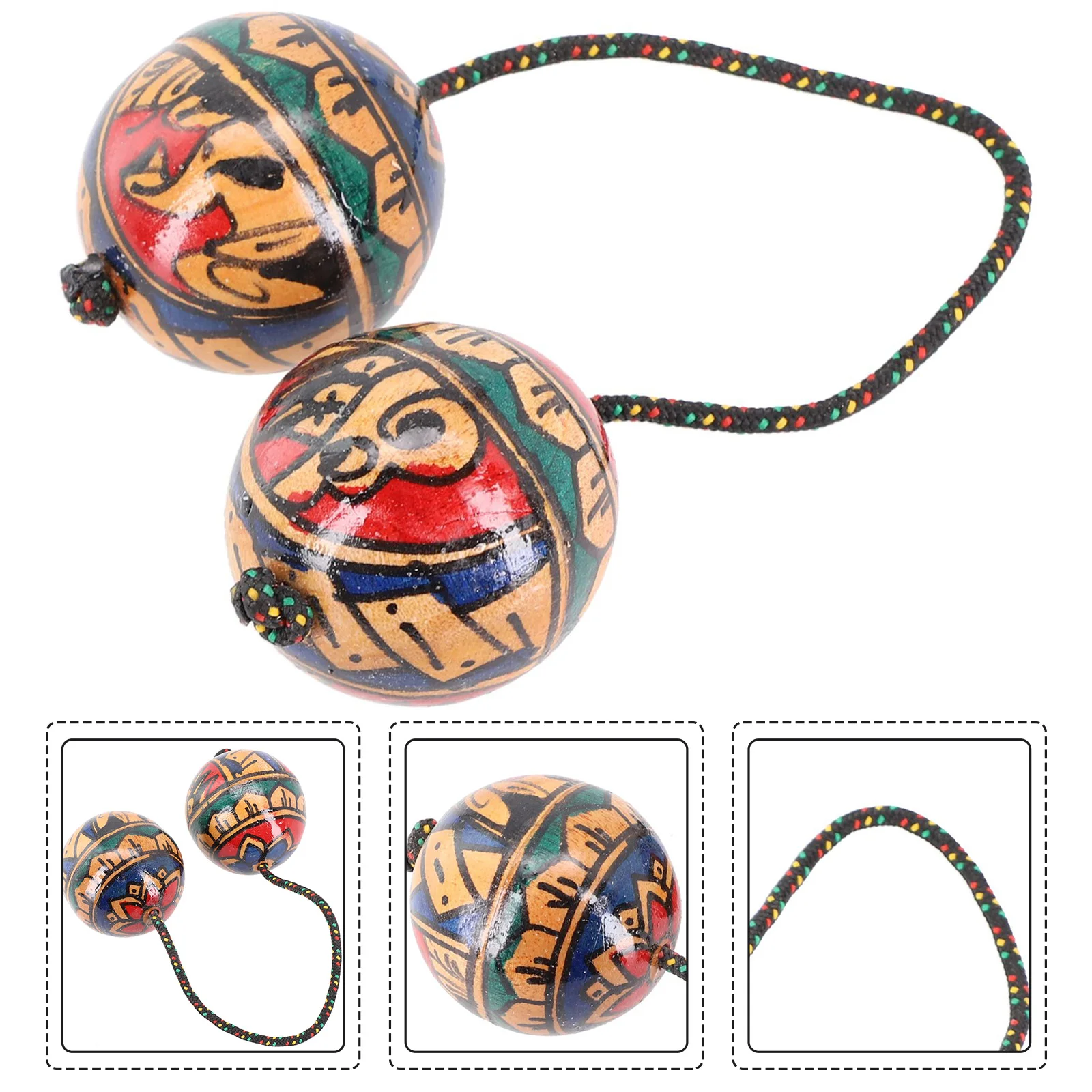 

High Quality Sand Ball Wooden 1Pcs 5cm Diameter Asalato African Fingertip Ball Percussion Musical Shakers Hythm