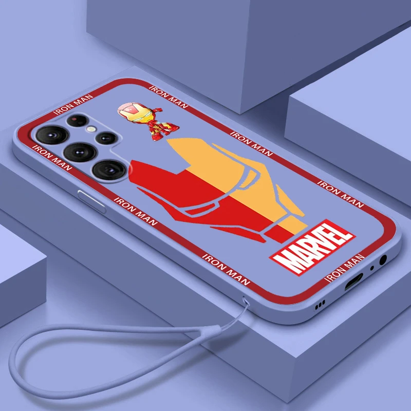 

Marvel SpiderMan Iron Man Liquid Rope Phone Case For Samsung Galaxy S22 S21 S20 FE S10 Note 20 10 Plus Lite Ultra 5G Funda