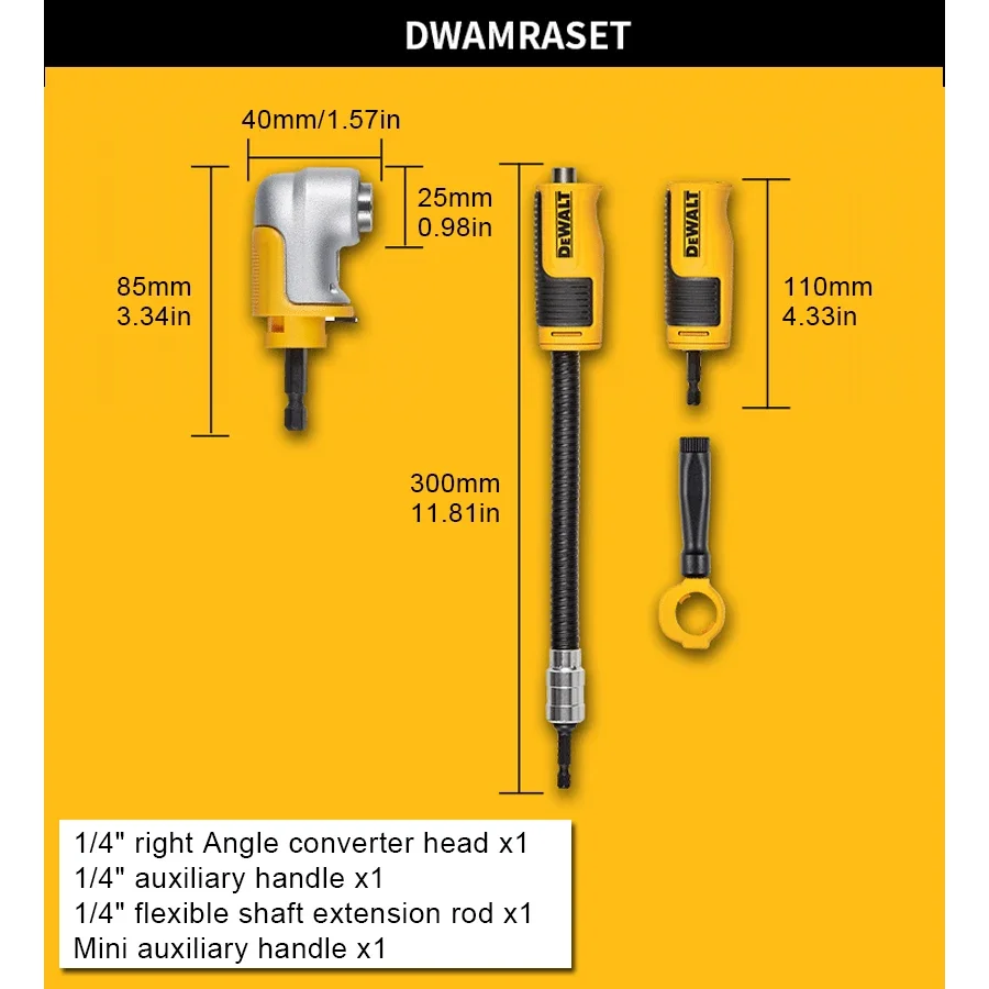 

DEWALT Right Angle Torsion Drill Attachment DWAMRASET