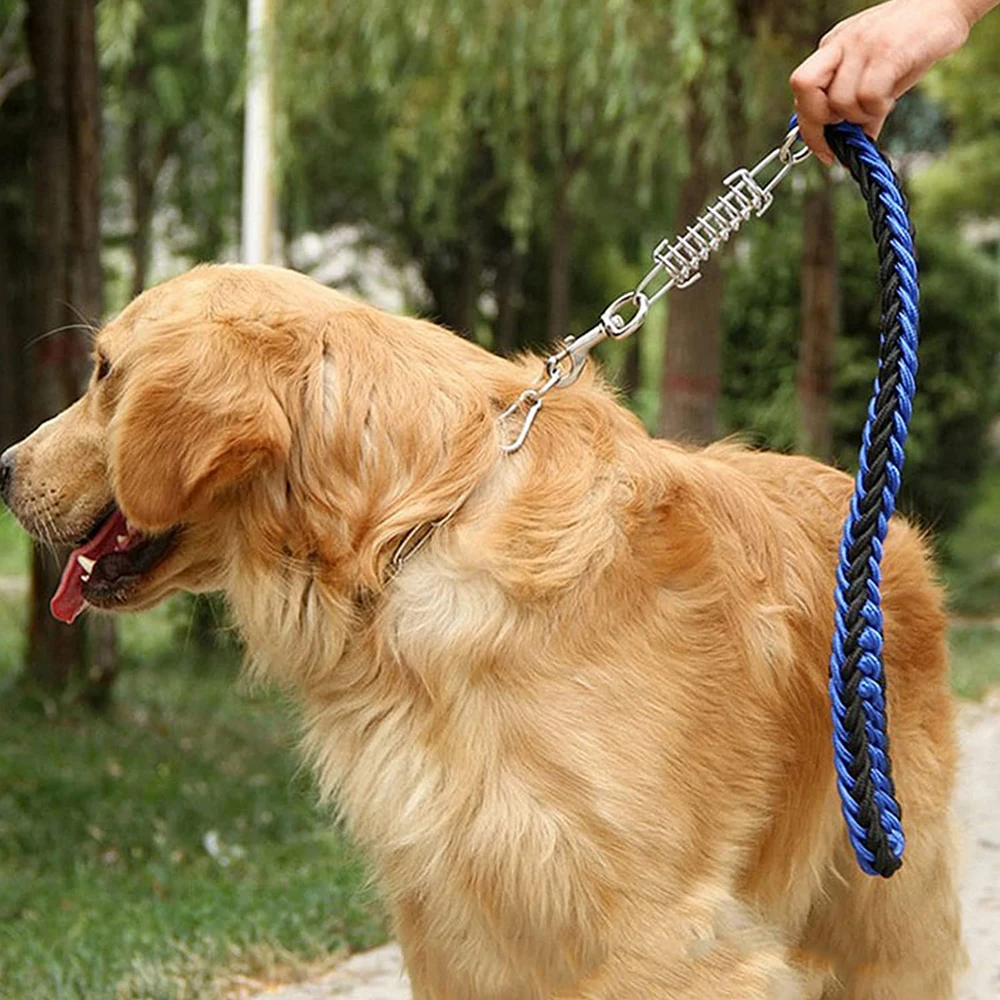 Поводок для собаки амортизирующий пружинный тренировочный поводок буферный