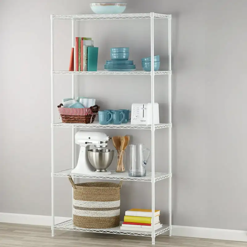 

x 16"D x 72"H 5-Shelf Wire Shelving Unit, White