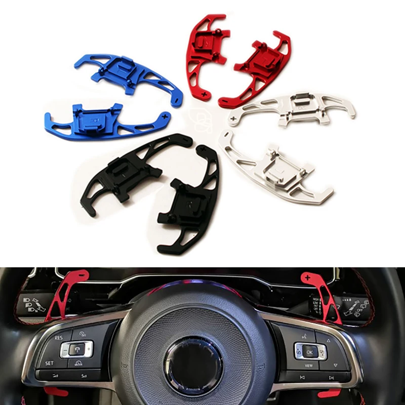 

For VW GOLF GTI R GTD GTE MK7 7 POLO GTI Scirocco 2014 2015 -2019 2020 2pcs Car Steering Wheel Shift Paddle Shifter Extended