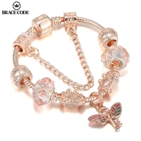 brace code angel pendant rose gold charm brand lady bracelet bracelet fitted brand bracelet men and women christmas jewelry gift