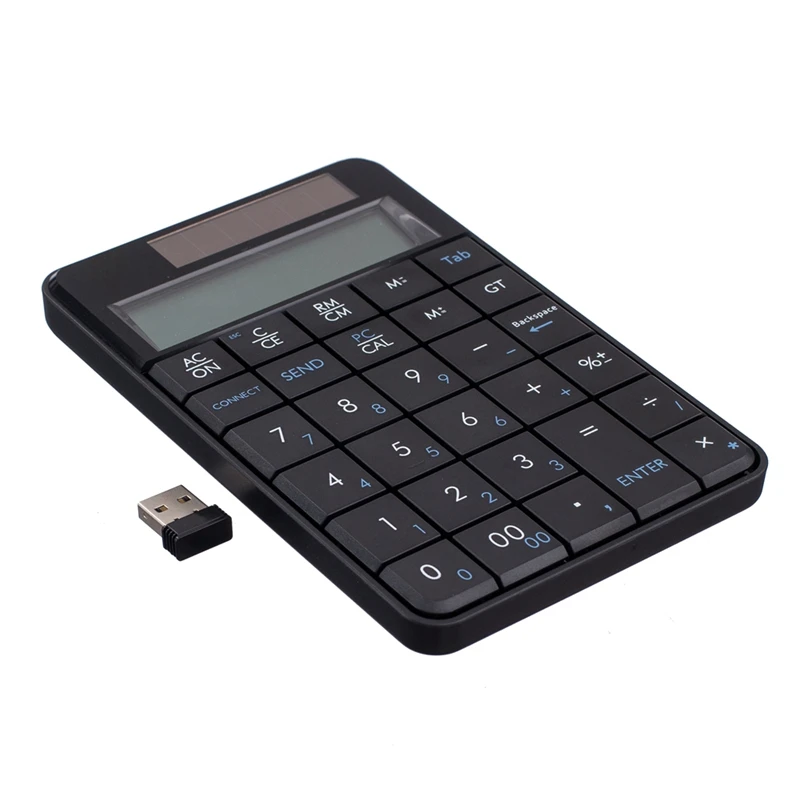 Фото Беспроводная клавиатура 2,4G Mini 2-в-1 с USB-подключением и цифровым дисплеем-калькулятором для офиса - A49I №4