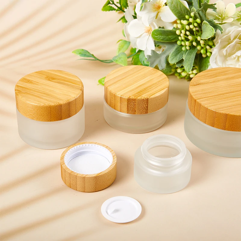 

5ml 10ml 30ml 50ml 100ml Mini Glass Empty Jar Pots Cosmetic Makeup Inner Lid Face Cream Lip Balm Container Refillable Bottles