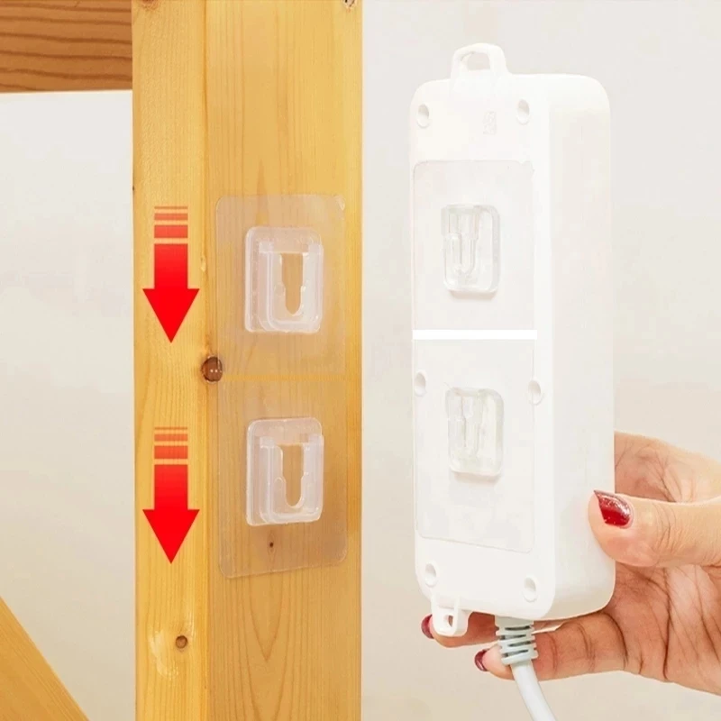 10Pairs Double-Sided Hook Self-AdhesiveTransparent Wall Items Fixed Home Accessories Holder Kitchen Gadgets Bathroom Storage Org - купить по
