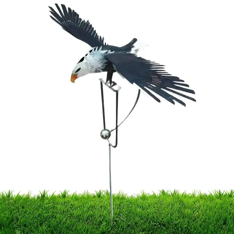 

Eagle Windmill Sculptures Heavy Duty Eagle Garden Stakes Decorative Wind Spinner Owl Outdoor Stake Accessories For Lawn Patio