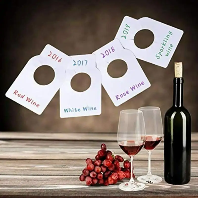 

50pcs Wine Bottle Tags for Wine Racks Cellars Blank Dual Sided Fits All Bottle
