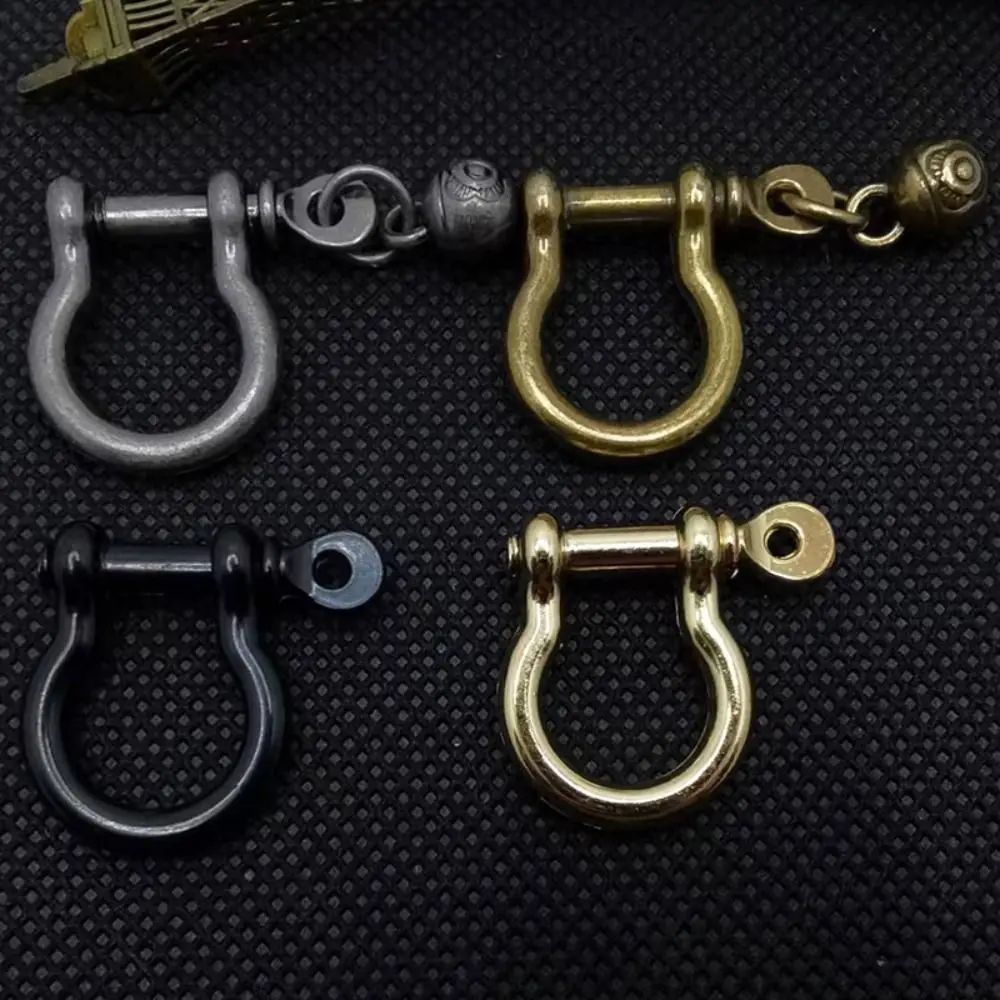 

5pcs Removable Carabiner High Quality Shackle Fob Pure Copper Keychain Hook Solid Brass Key Ring Luggage DIY Accessories