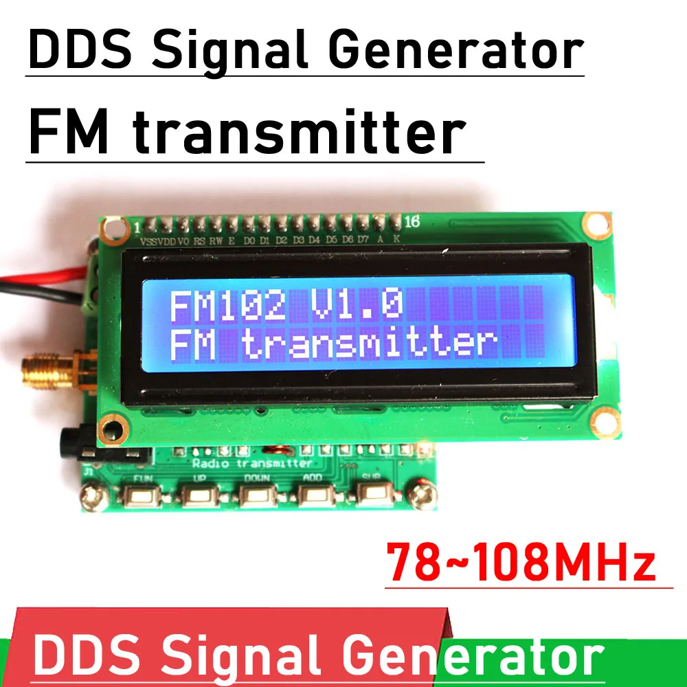 

DYKBmetered DDS FM signal generator 78~108MHz FM Stereo transmitter wireless FOR Meter calibration