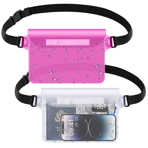 Водонепроницаемая поясная сумка HAISSKY для телефона, вместительный Прозрачный чехол для плавания, поясной кошелек для iPhone, Samsung, Xiaomi, 2 шт.