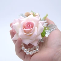 wrist flowers bridesmaid sisters hand flowers artificial bride flowers for wedding dancing party decor bridal prom accessories
