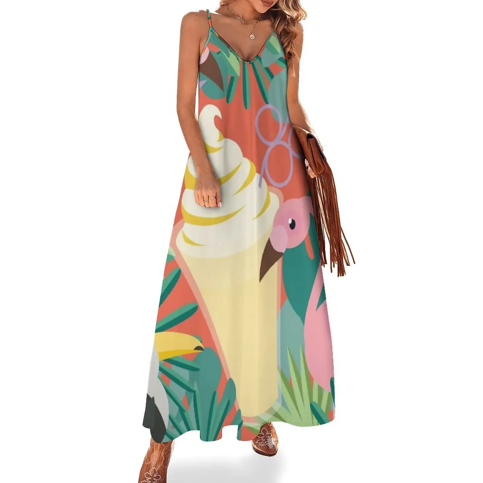 Минималистичное платье без рукавов Dole Whip женская одежда женские платья длинные