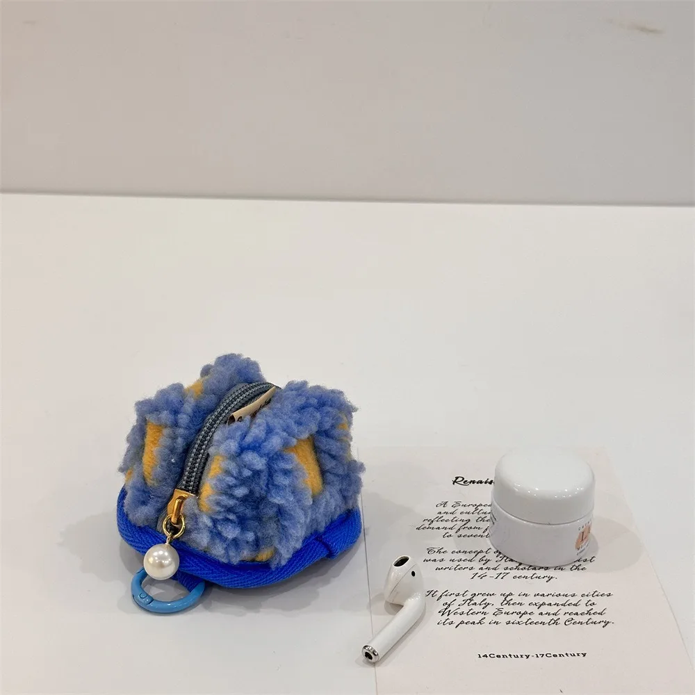 Классическая Ретро сумка для наушников вафельной формы плюшевая в стиле ретро