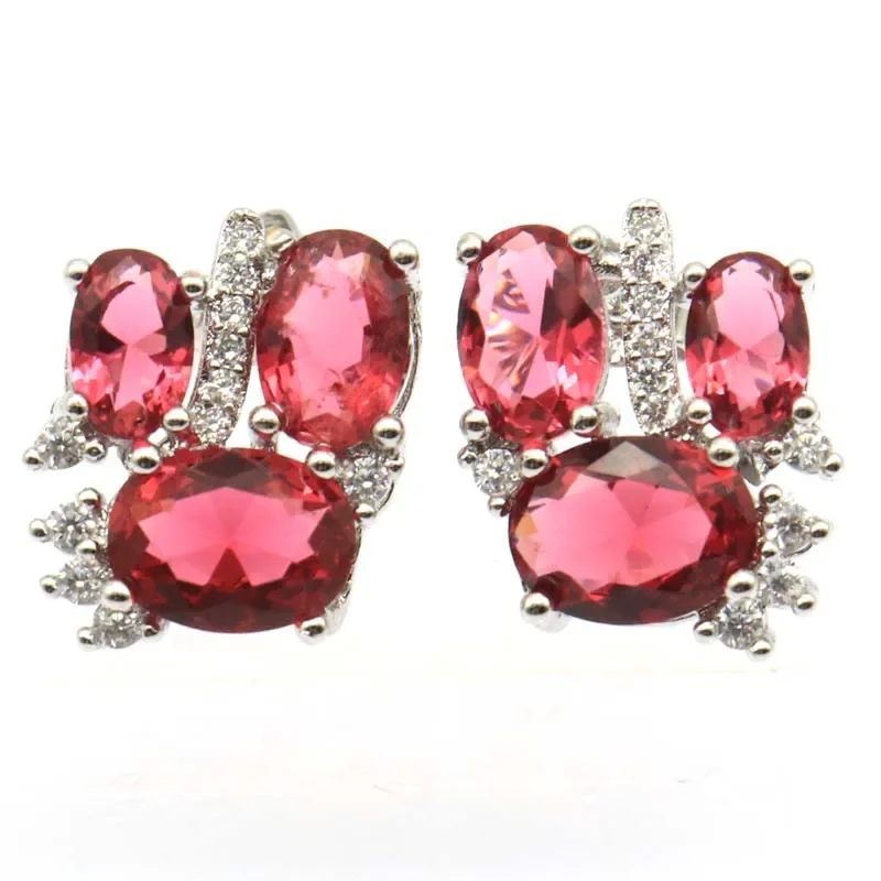 Купите 3 получите 1 бесплатно г Серьги из смешанного серебра 925 пробы с родолитом