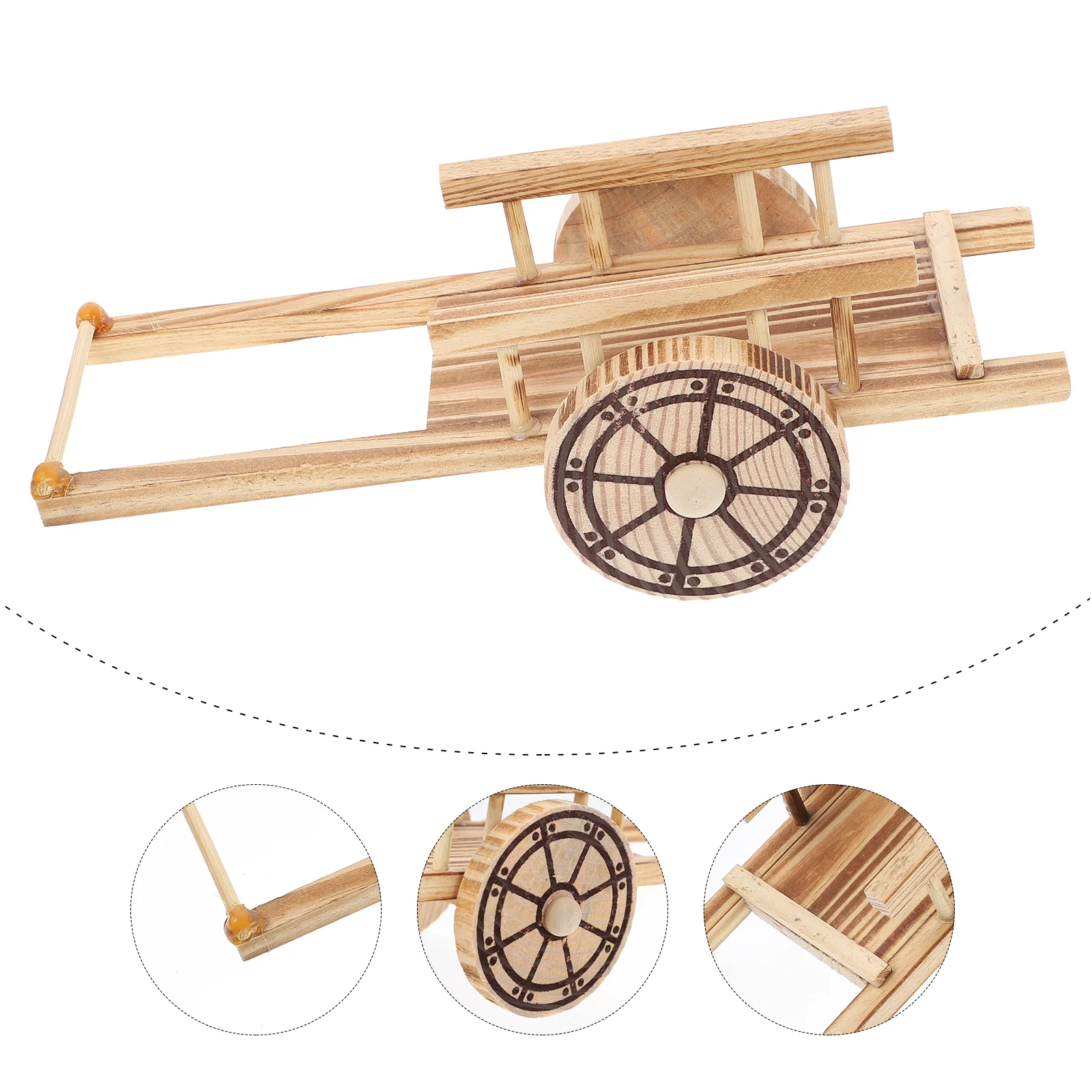

1PC Funny Parrot Skill Training Wooden Handcart Parrot Plaything (Wood Color)
