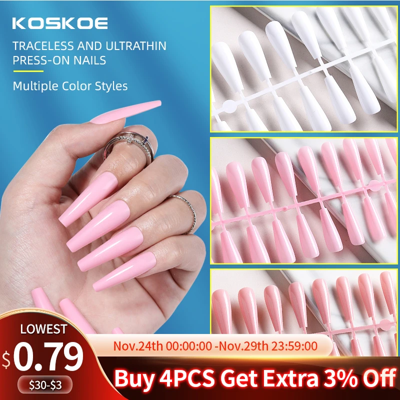 

KOSKOE 20/24PCS Reusable False Nails Press On Nails Short Long Nail Tips Nails Fake Full Cover Acrylic Nail Art Tool Accessorie