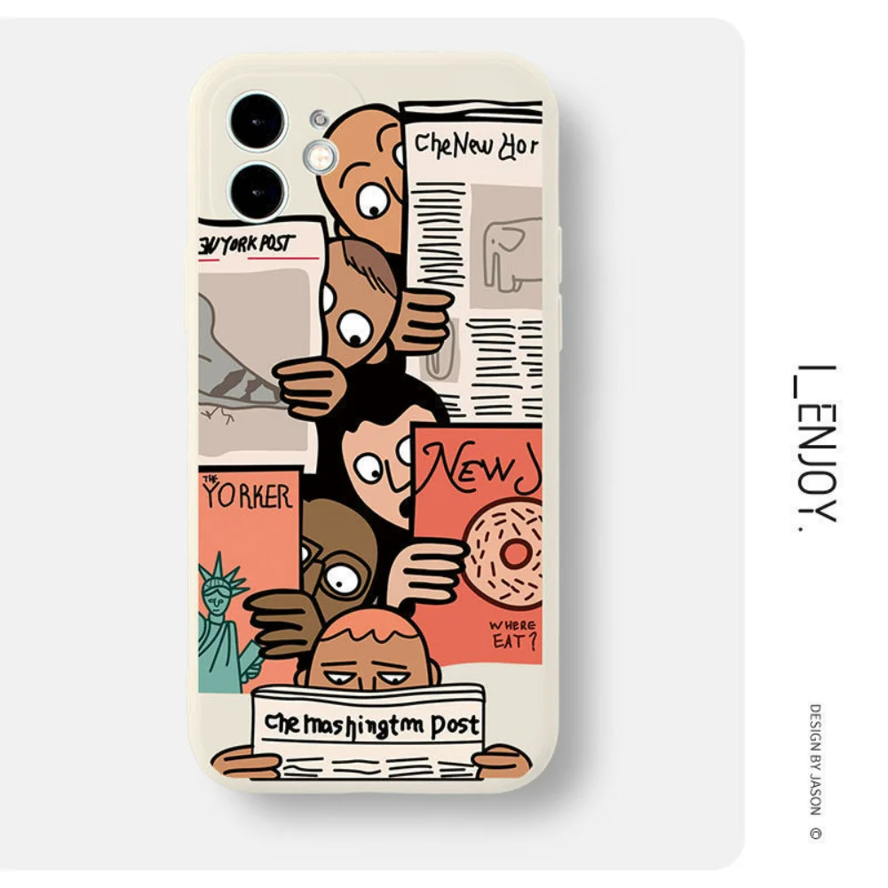 

Funny Pictorial Phone Case For iPhone 11 12 13 14Pro max Protection Back Cover Shockproof Phone Case Luxury Silicone Bumper