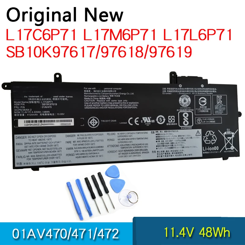 

NEW Original Battery 01AV470 01AV471 01AV472 For Lenovo ThinkPad X280 L17M6P71 L17L6P71 L17C6P71 SB10K97617 SB10K97618/619