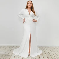 2022 plus size womens evening dress elegant and sexy white slim dress with big wwing party dress wedding bridesmaid