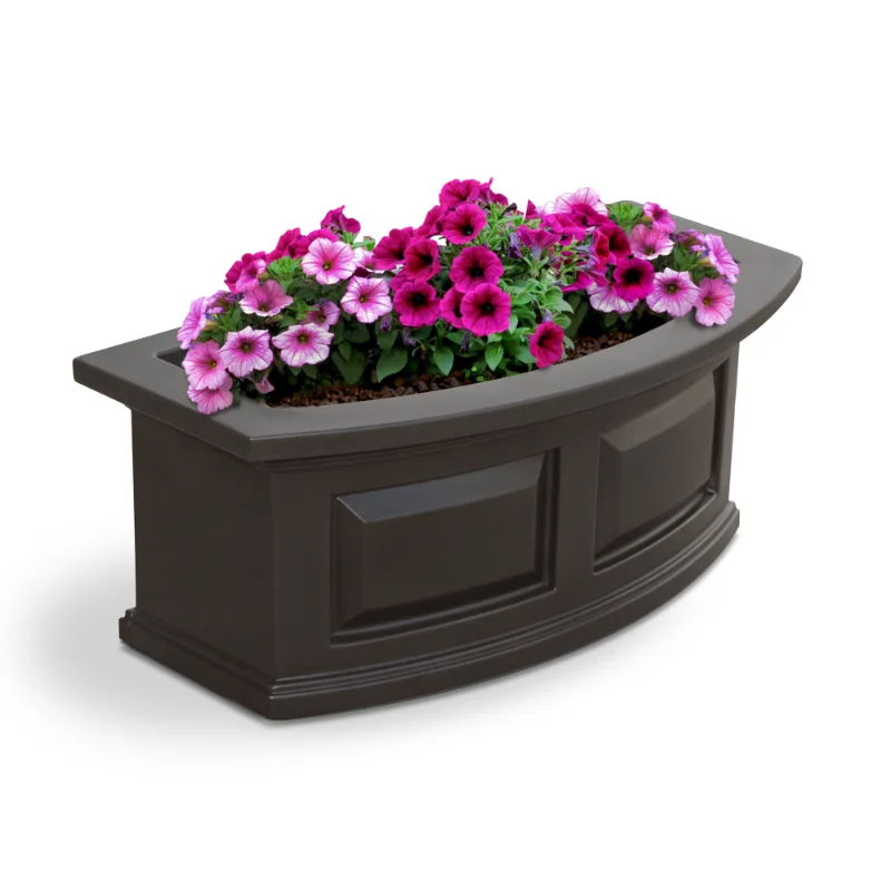 Mayne Nantucket 2ft Window Box - 24in x 11.7in x 10.2in  - Polyethylene - Espresso Brown (4829-ES)  plant pot  flower pot