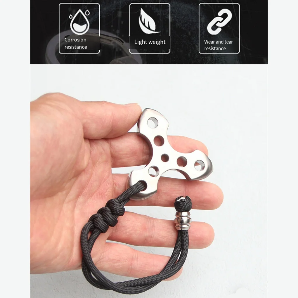

Camping Titanium Triangular Keychain Multitool Keyring Emergency Hiking