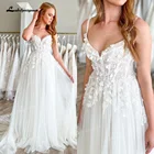Женское свадебное платье It's yiiya, белое платье трапециевидной формы с цветочным кружевом и V-образным вырезом на лето 2022