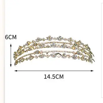 Свадебная многослойная циркониевая повязка для волос роскошная хрустальная