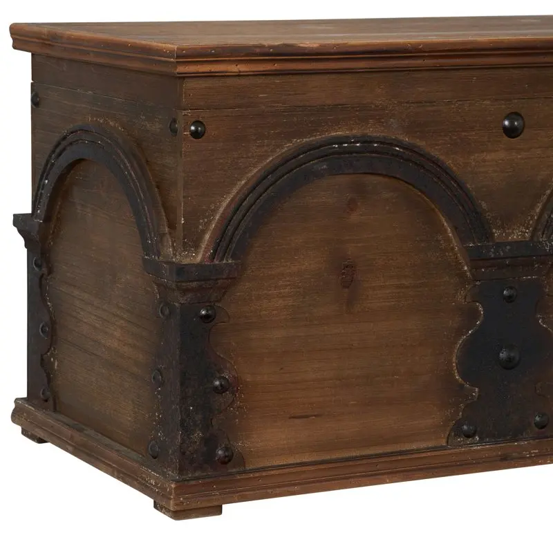 

Attractive and Small Arch Trunk: Quality Crafted Vintage Storage Chest with Old-Fashioned Charm.