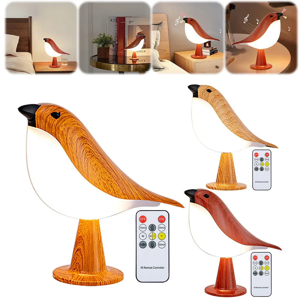 Настольная лампа с птицами и 3-цветной маленькой настольной лампой