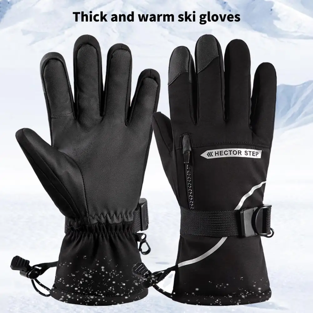 

Winter Snowboard Ski Gloves PU Leather Non-slip Touch Screen Waterproof Motorcycle Cycling Fleece Warm Snow Gloves Unisex