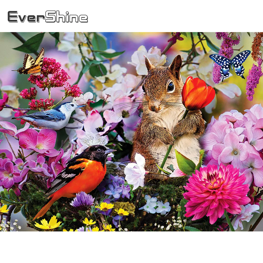 

EverShine Новое поступление алмазная вышивка белка алмазная мозаика Бабочка цветы картина стразы Алмазная живопись животное птица вышивка кре...