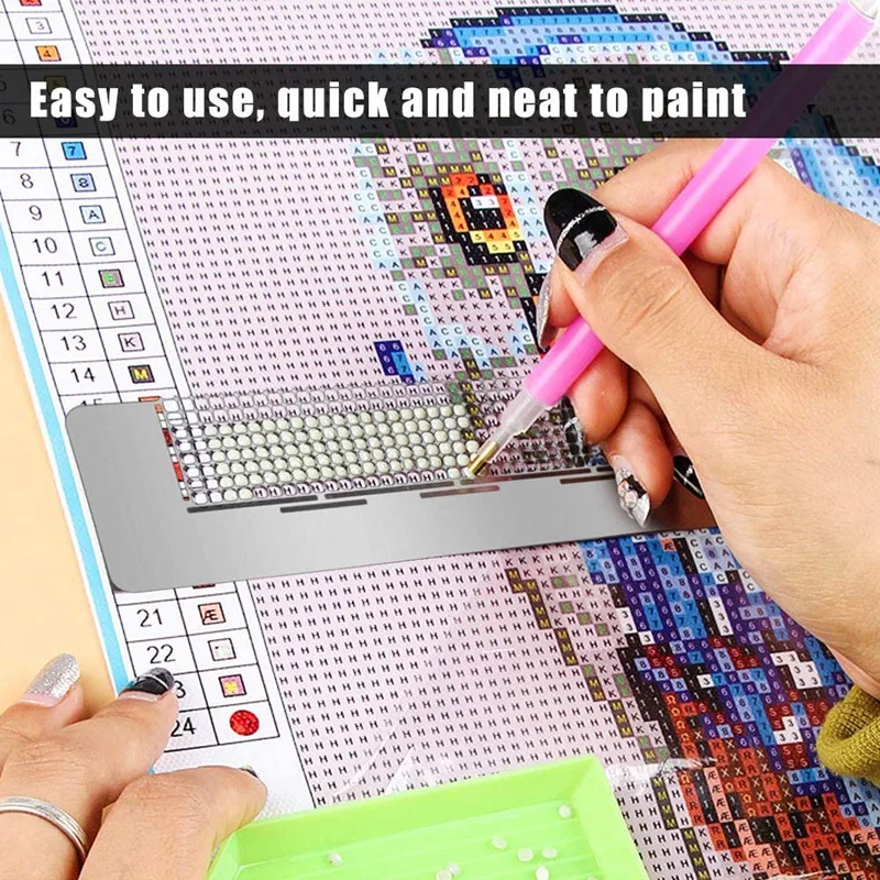2Pcs 5D Diamond Painting Ruler Tool And 1Pc Fix Tools DIY For