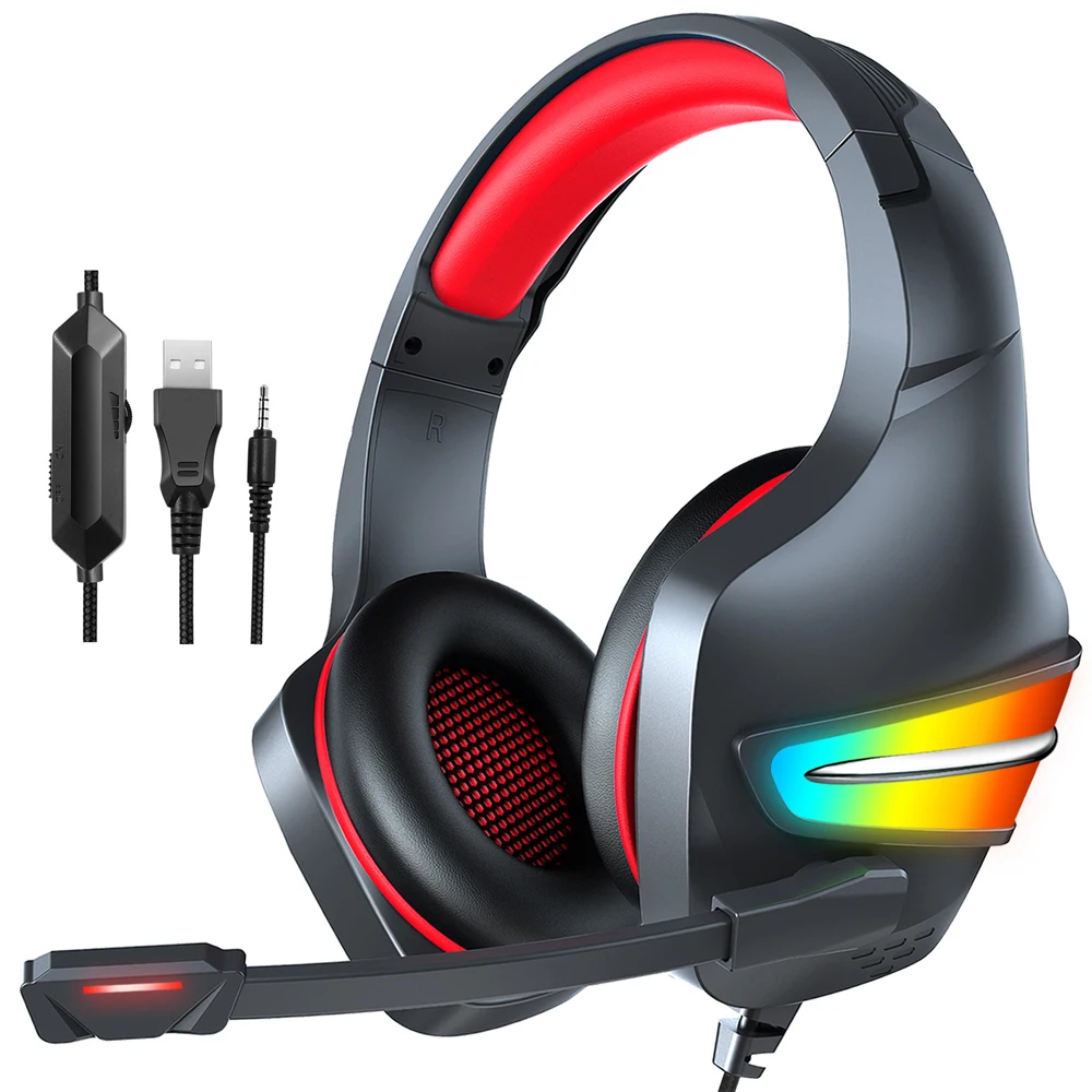 

Wired Gaming Headset 3.5mm Plug USB Headphone Surround Sound HD Mic 50mm Drivers Stereo Earphones for Game XBox PS4 PC Laptop