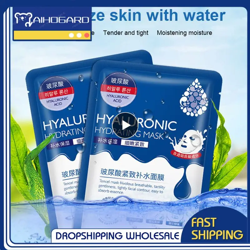 

10 Pieces Hyaluronic Acid Hydration Mask Makeup Pores Moisturizing Oil-control Anti-Aging Depth Replenishment Whitening