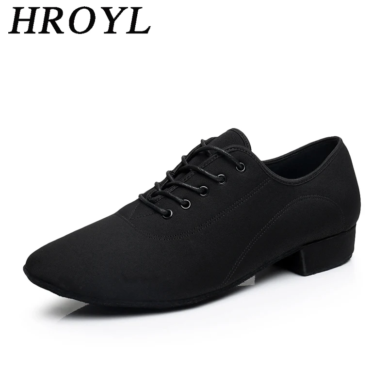 HROYL Men‘s Dance-Shoes Ballroom Latin Dance Shoes For Men Male Modern Jazz Tango Dancing Shoes Salsa Practise Shoe Black