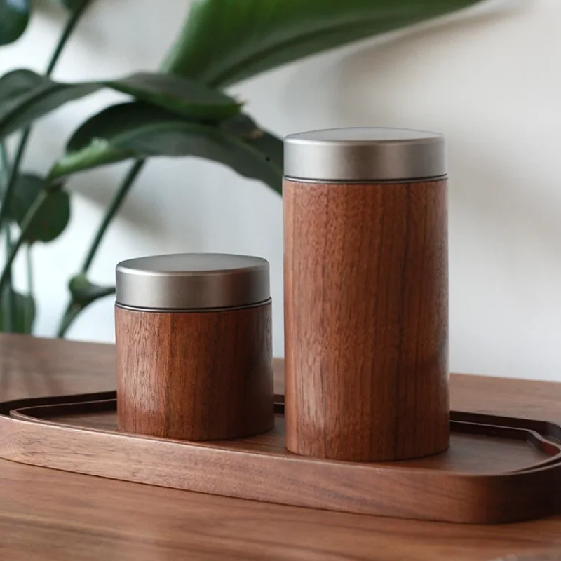 Чайная банка премиум-класса Новая китайская маленькая чайная корзина из черного